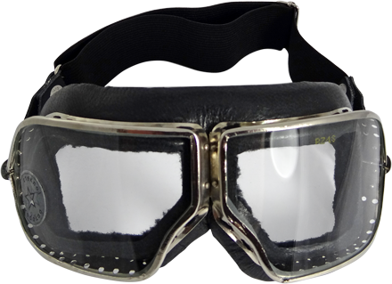 Летные очки (авиационные, мотоциклетные) на флисе :: ретро очки  :: черные ::