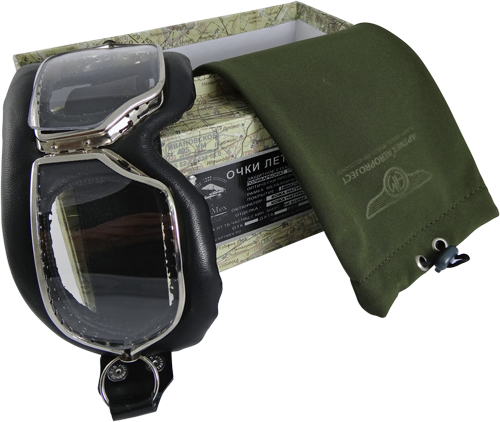 Летные очки (авиационные, мотоциклетные) :: ретро очки  :: черные :: Розничная стоимость: 2.600 руб